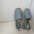 Women's animal print retro fisherman flat sandals in canvas with a low 1cm heel.