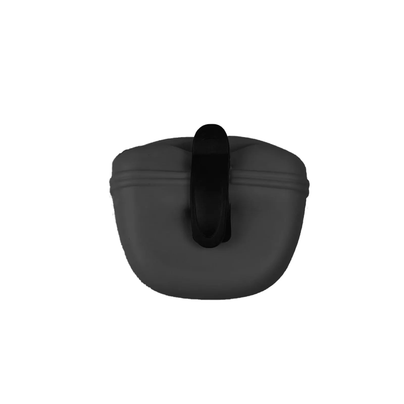 Coloured silicone dog treat bag with clip and magnetic opening, shown with dog training treats.
