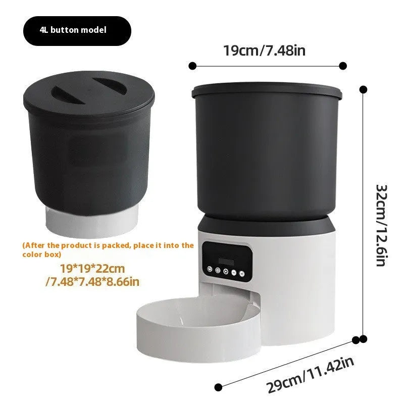 4L smart pet feeder with remote control and camera monitoring options