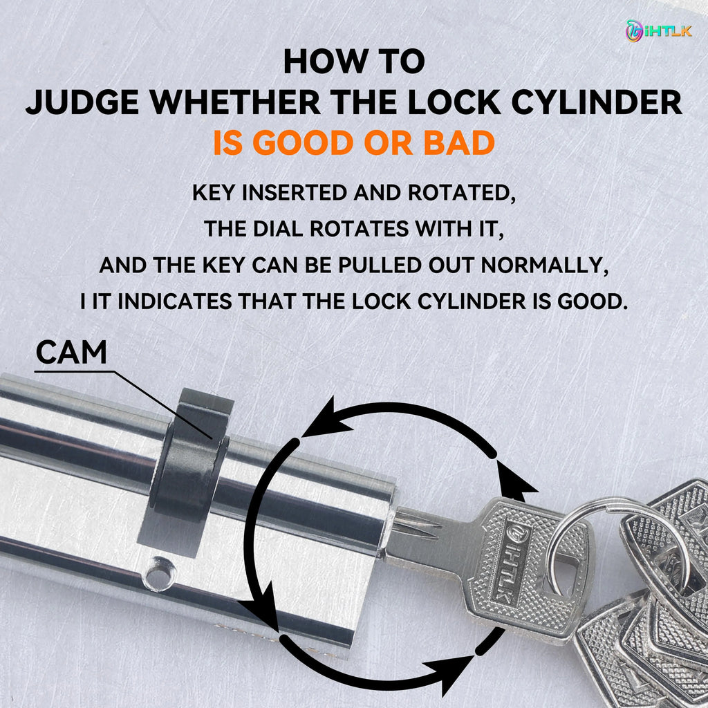 70mm European standard knob lock cylinder with 5 keys, multi-layer electroplated finish, available in six colours