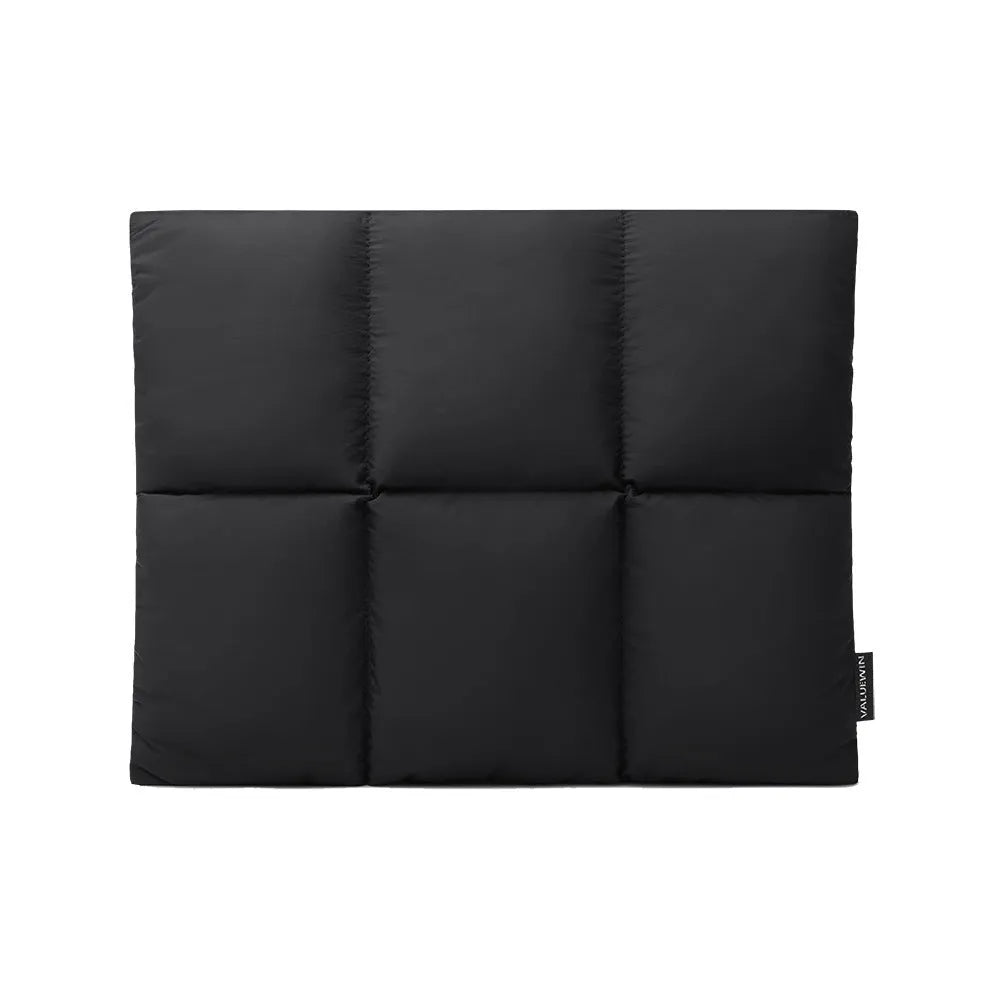 Soft fluffy polyester laptop sleeve for 13-15.6 inch devices in black or khaki with visible sewing thread