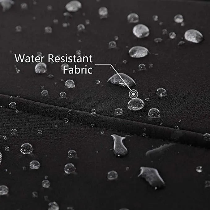 Black USB heated waterproof windproof winter coat for men with straight hem and long sleeves