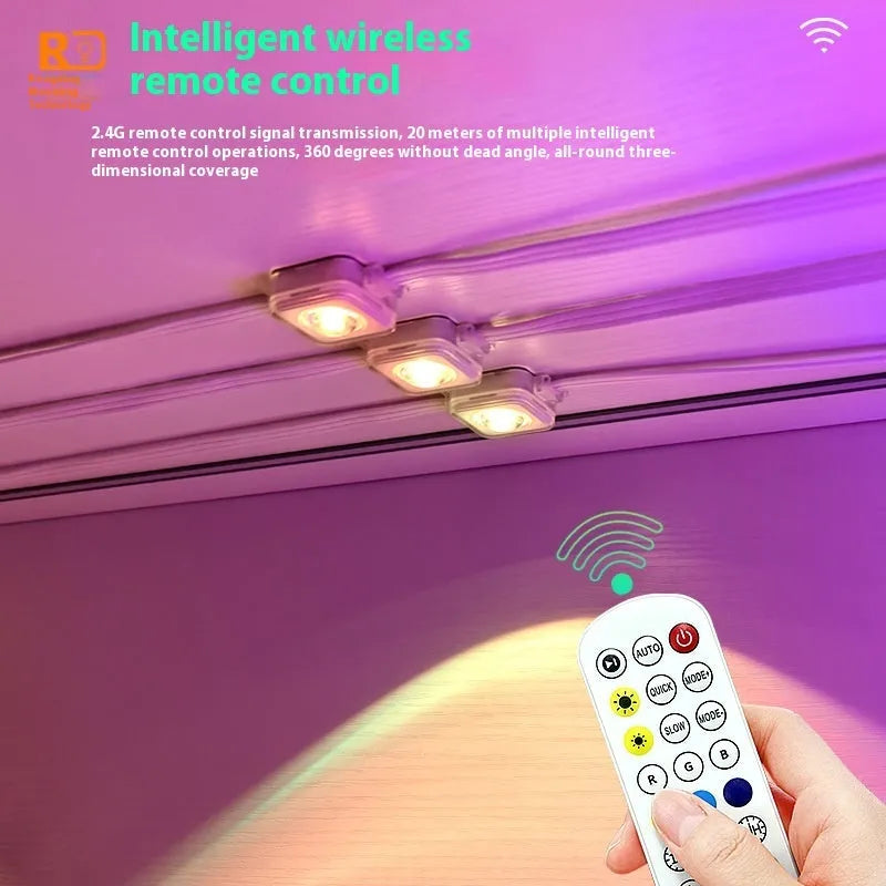 Outdoor string lights with planets design and remote control for colour changing effects