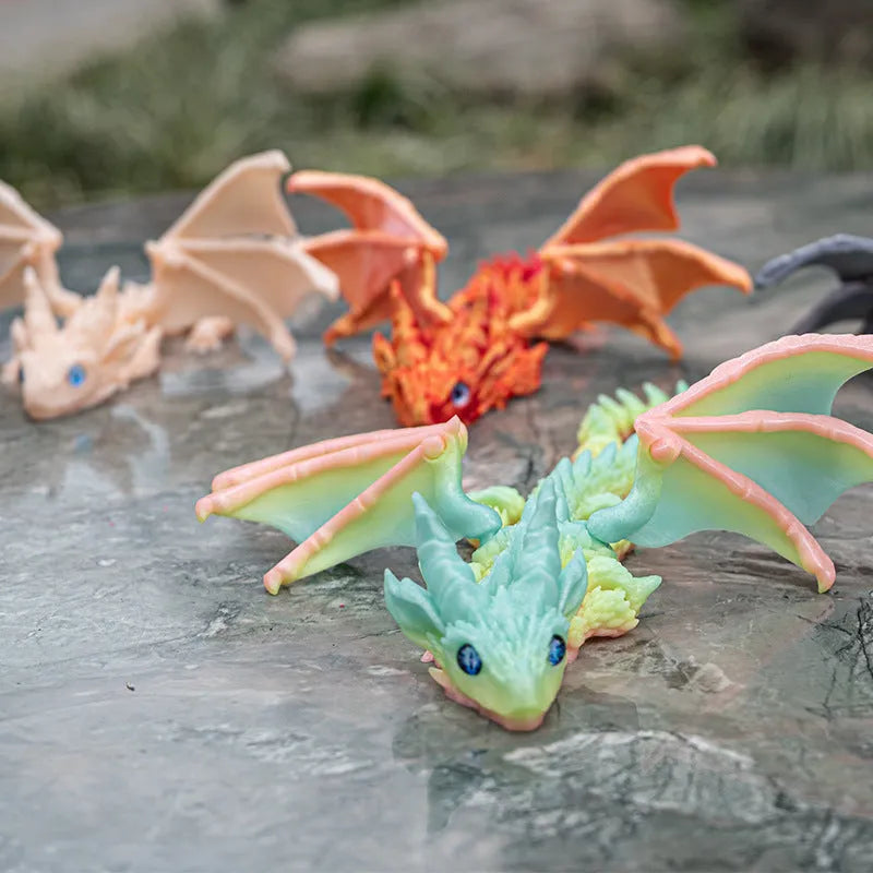 PLA plastic flying dragon wing decoration measuring 25x16x3cm in multiple colour finishes