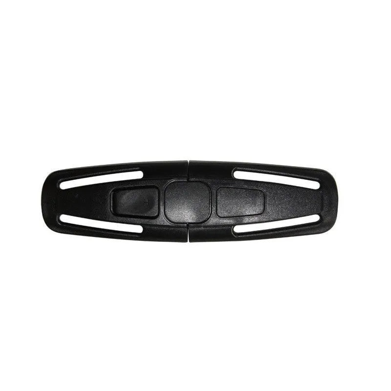 Black nylon seat belt clip for child safety seats with 5-point buckle design