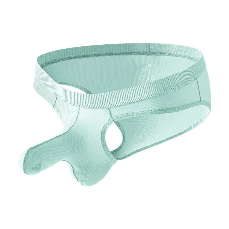Men's low waist ice silk briefs in multiple colours showing brief styling and fabric detail