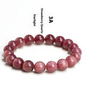 Natural starlight cherry red strawberry quartz bracelet with geometric spherical beads