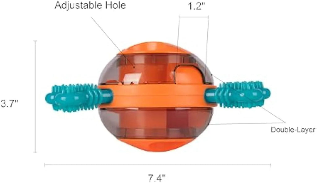 Blue interactive slow feeder toy with rubber bones for small and medium puppy mental stimulation