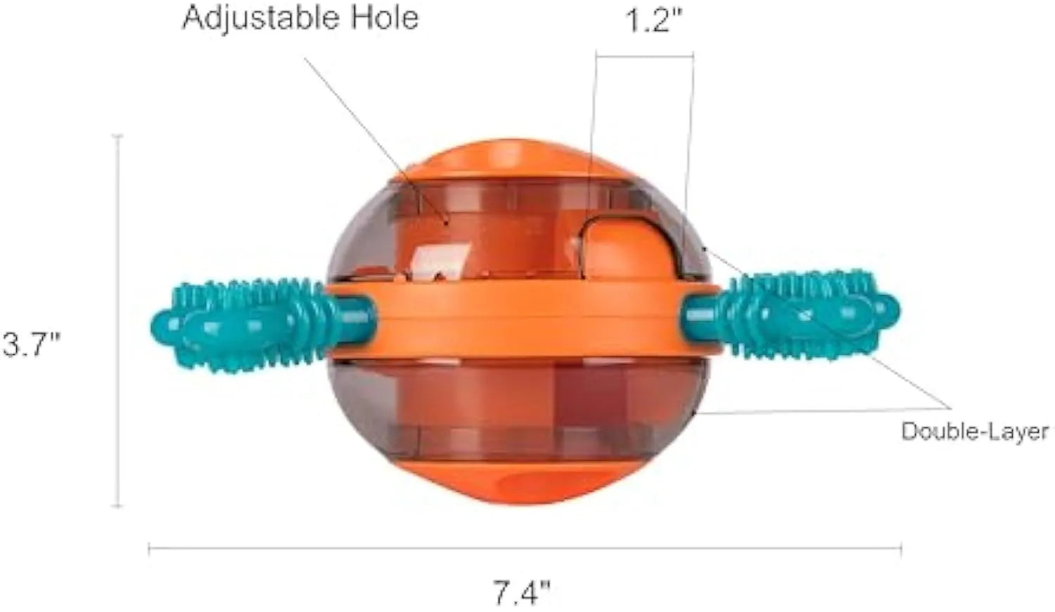 Blue interactive slow feeder toy with rubber bones for small and medium puppy mental stimulation