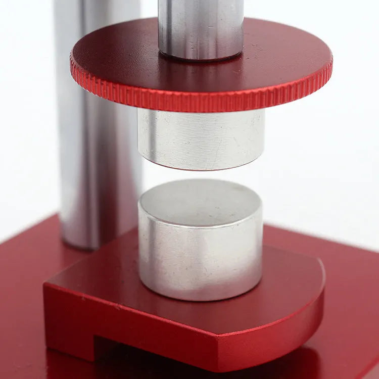 Watch repair spiral cap presser tool with twenty plastic moulds for back cover pressing