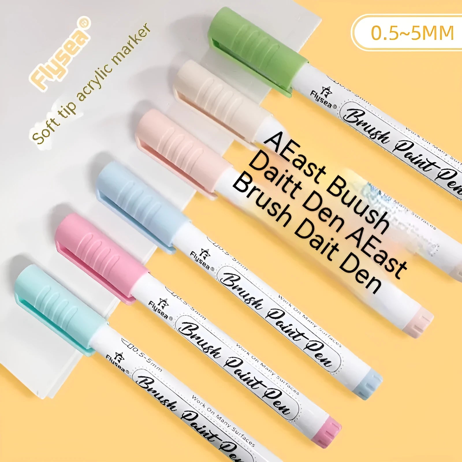 Set of soft tip gouache marker pens for hand accounting and craft projects, shown in a multipack.
