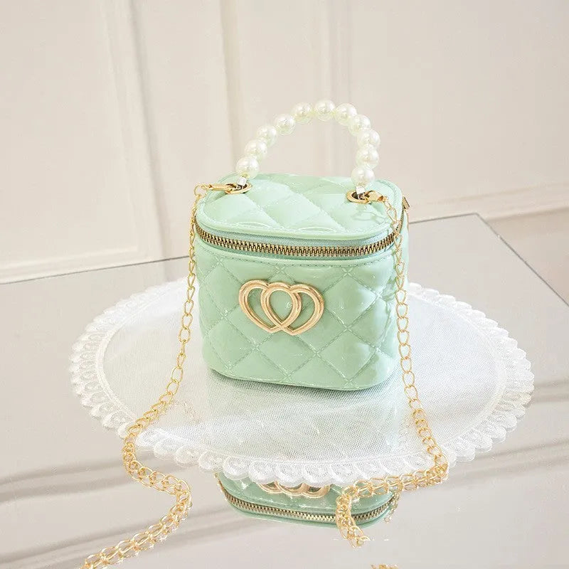 Women's PVC bucket gel bag with heart-shaped pattern in multiple colour options