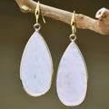 Vintage stone drop earrings with water droplet texture in Tigereye, amethyst, pink crystal, Redstone or turquoise