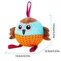 Orange interactive owl ball dog toy made from velvet and rubber for chewing and boredom relief