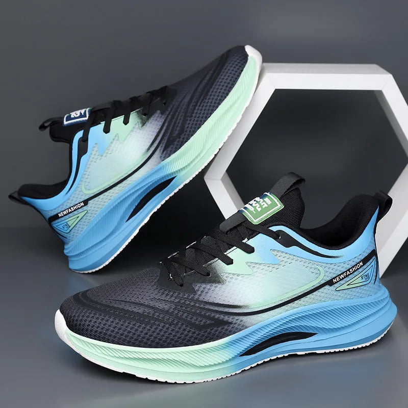 Men's low-top casual shoes in breathable mesh with a round toe and non-slip rubber sole.