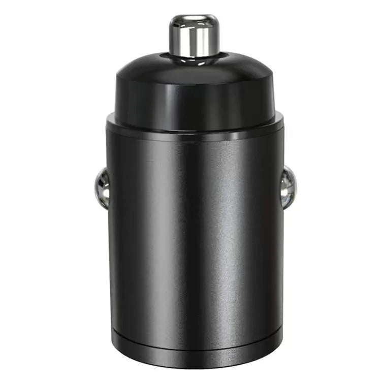 Compact 30W car cigarette lighter charger with zinc alloy housing for PD and QC fast charging