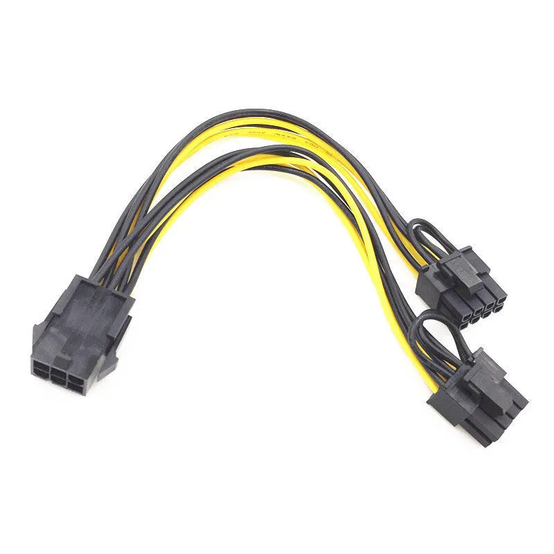 6pin to dual 8pin graphics card power supply cable with oxygen-free copper wire for desktop PC
