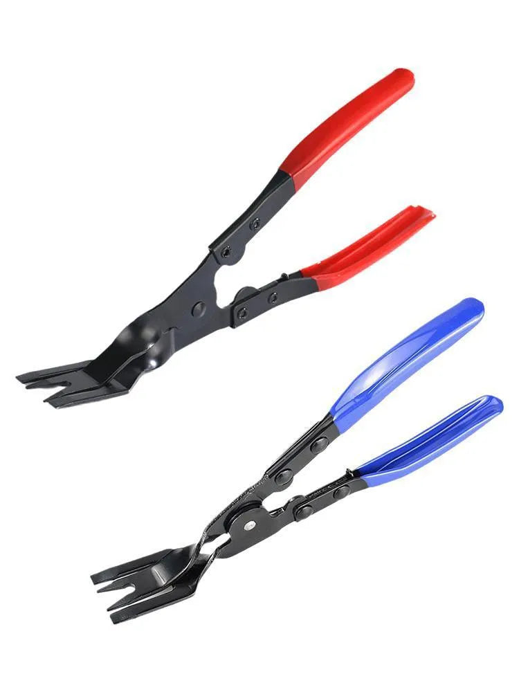 Blue automotive trim removal pliers tool with 235mm steel shaft and 32mm wide head.