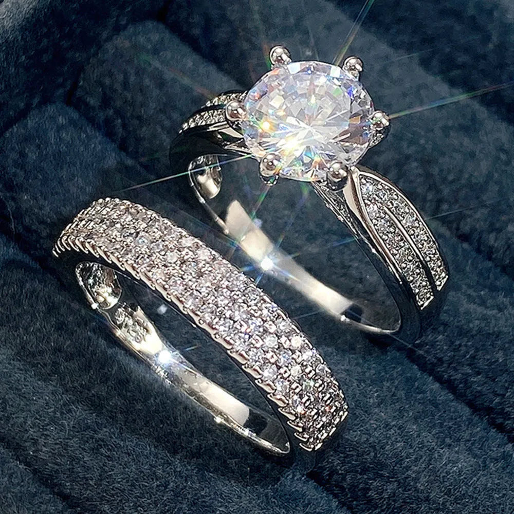 White gold combined wedding ring bracelet with geometric shape and round elements