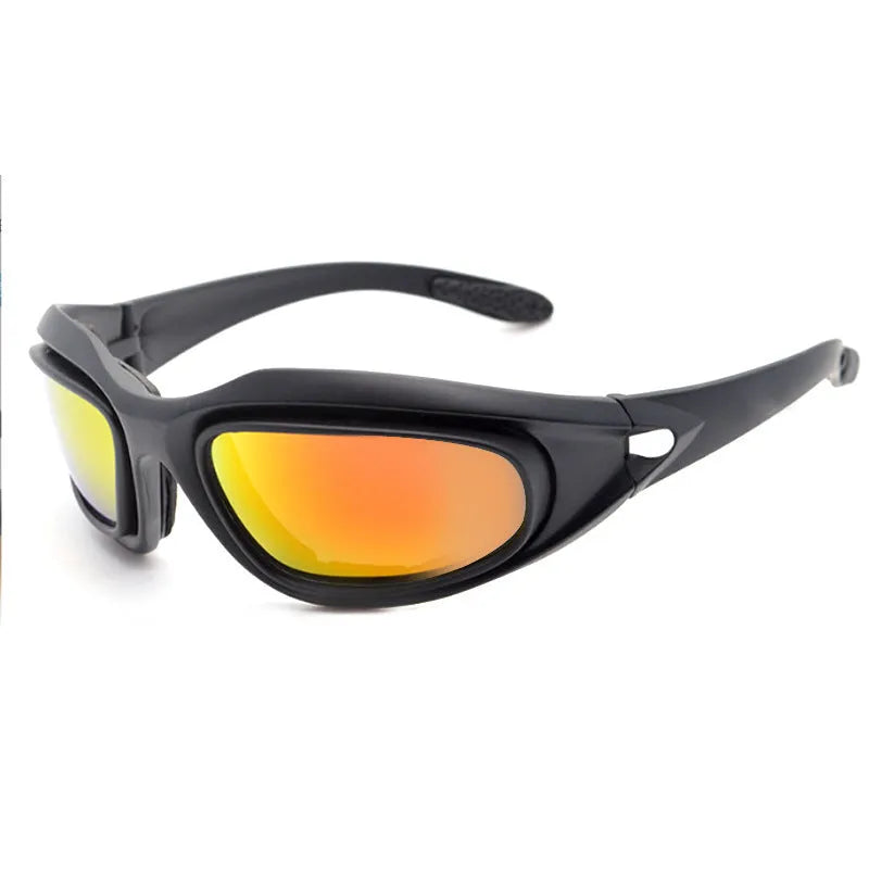 Tactical sports sunglasses with polarised lenses for outdoor cycling