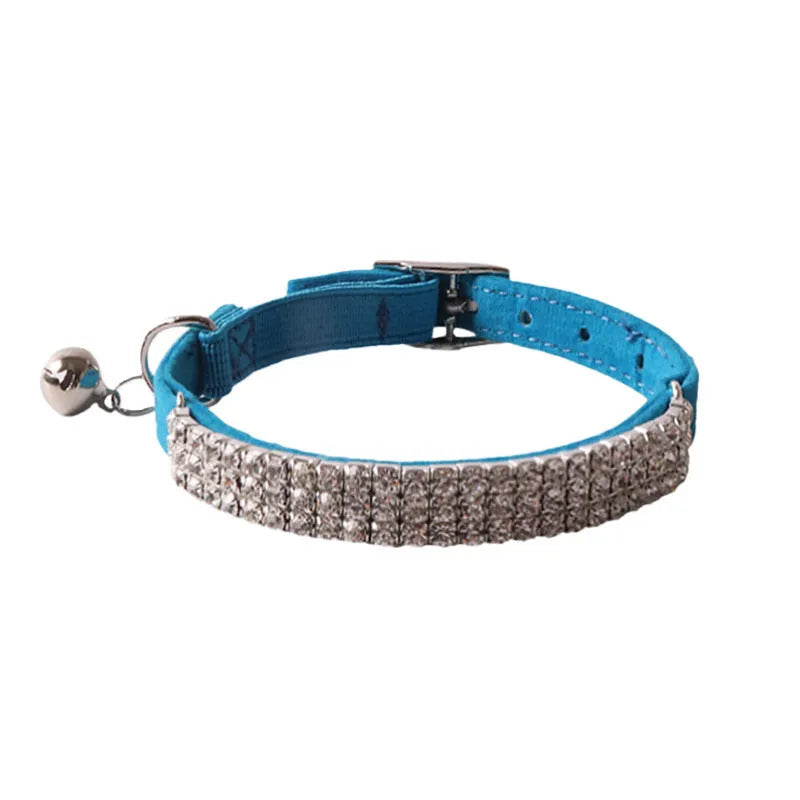 Flannel elastic buckle cat collar in six colour options including pink, black, and red