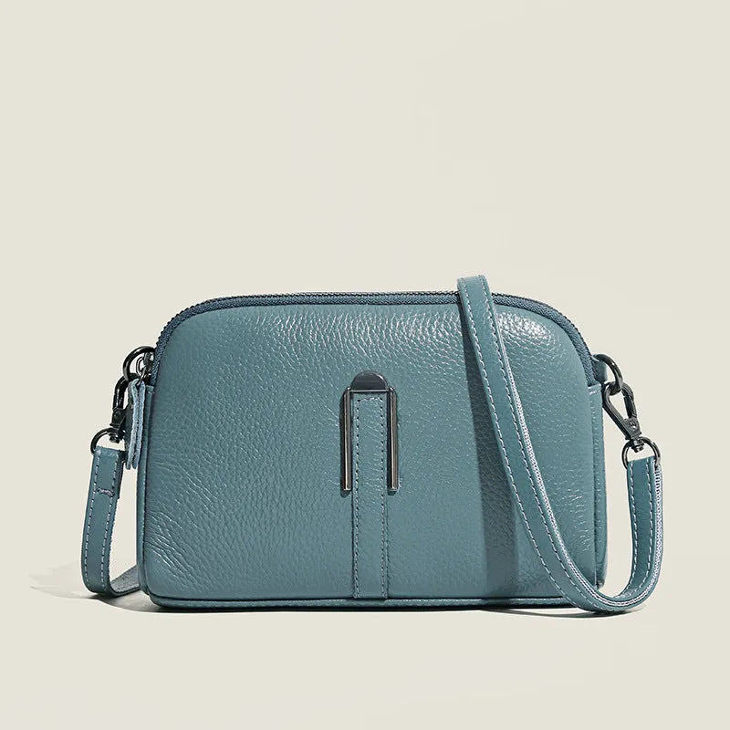 Women's genuine leather shoulder bag in square design measuring 19x13x6cm available in five colours