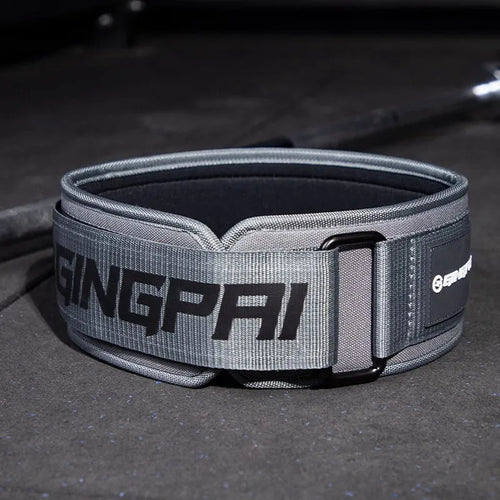 Adjustable abdominal exercising support belt for weightlifting and squats, shown in multiple colour options.
