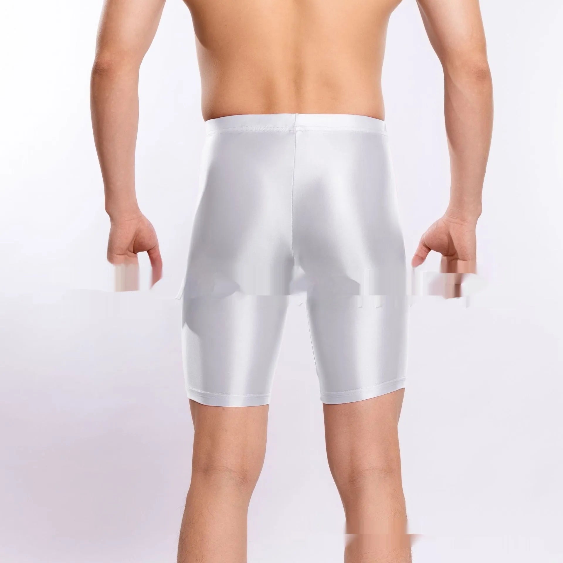 Men's plus size shiny silky sports shorts in multiple colours for gym training