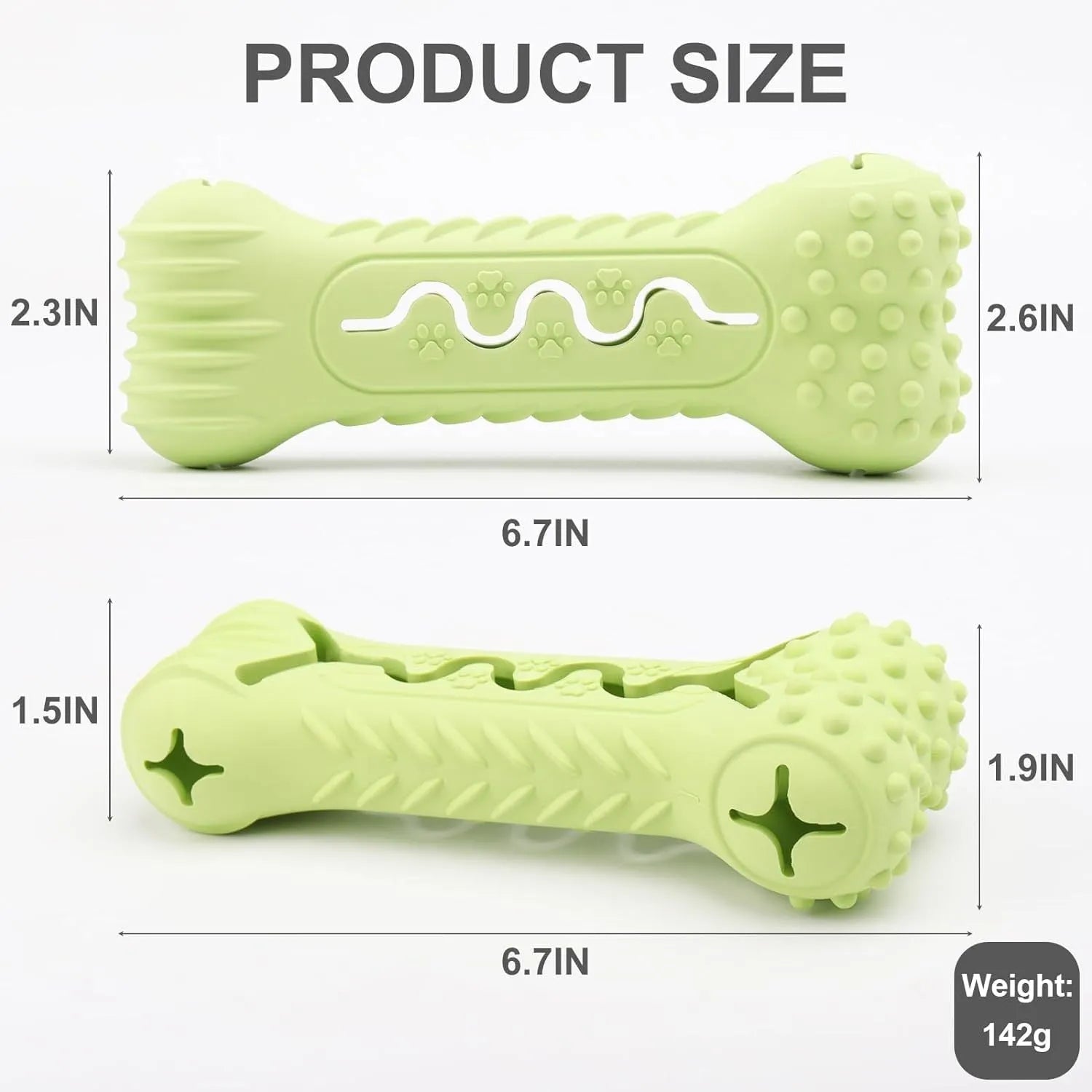 Blue green orange bone-shaped natural rubber dog chew toy for aggressive chewers