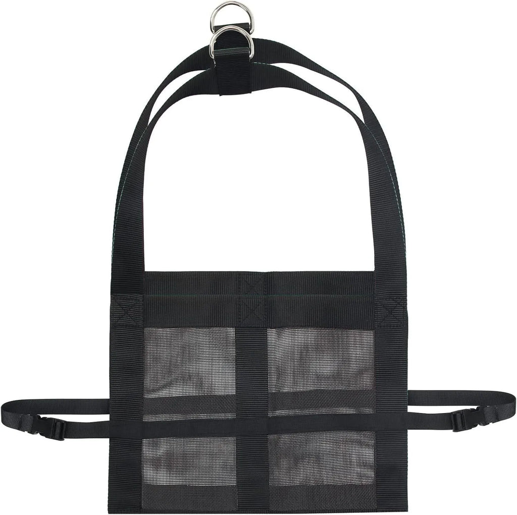 Black livestock weighing sling measuring 35 by 150 centimetres for calves and large dogs.