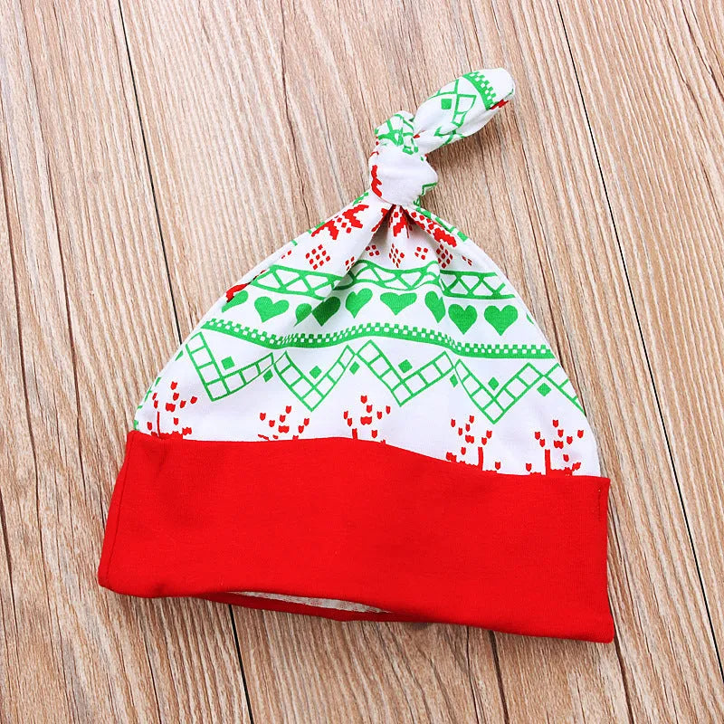 Red long sleeve cotton letter print baby jumpsuit set with pants and hat for heights 70-100