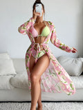 Women's printed quick-dry swimsuit bikini in European style