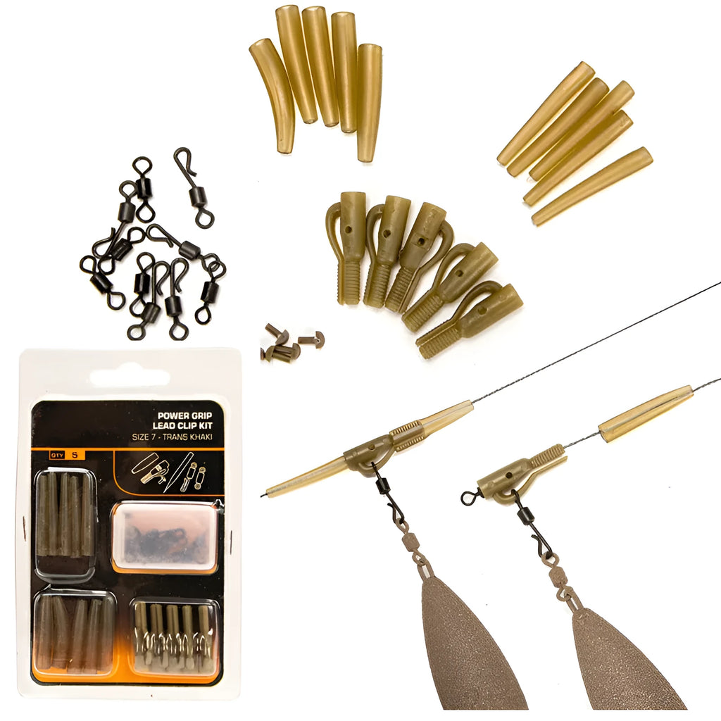 European carp fishing 30-piece accessory set with anti-winding pipes, threaded hoses, rotation pieces, and screws on card