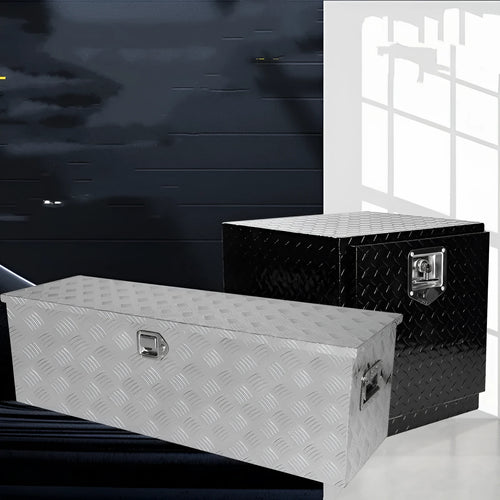26-inch black aluminium alloy toolbox with T casting construction