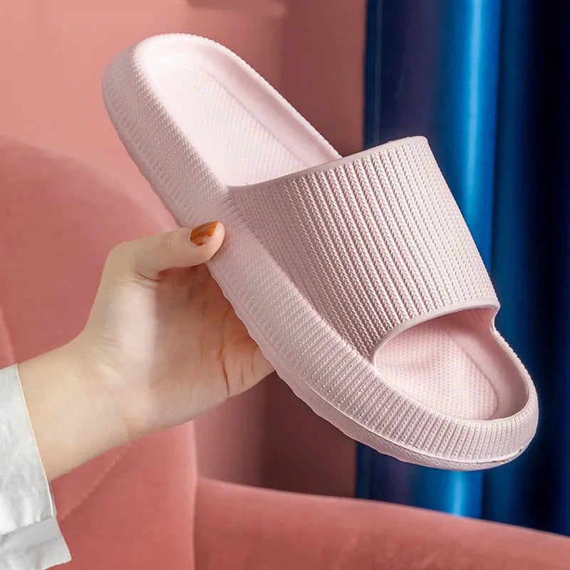 EVA flip flops slippers for women men soft anti-skid sole thick 3.5cm bathroom wear