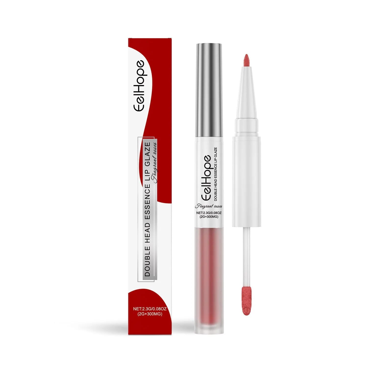 Double-headed lip liner and lip lacquer pen in three matte colour options