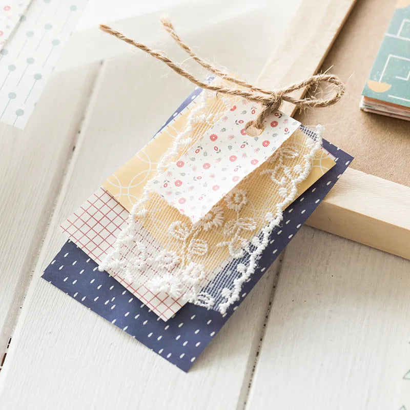 Pack of 50 retro dessert-themed note papers in ten food colours, each 56mm by 83mm.