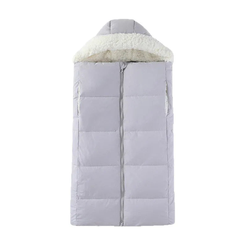 Baby sleeping bag in thickened fleece polyester, unfolded 70x90cm, available in four solid colours