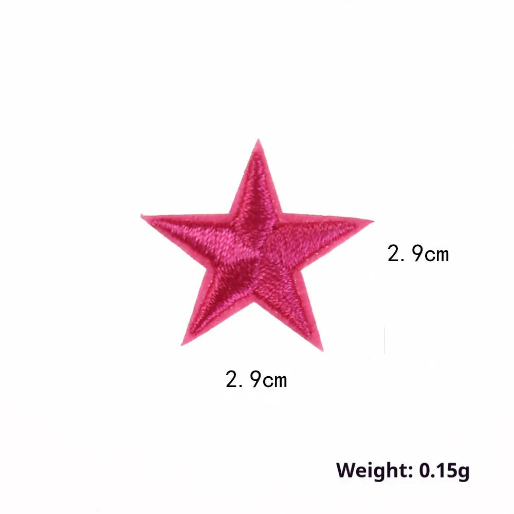 Colourful five-pointed star cloth embroidery stickers for DIY clothing decoration and craft projects