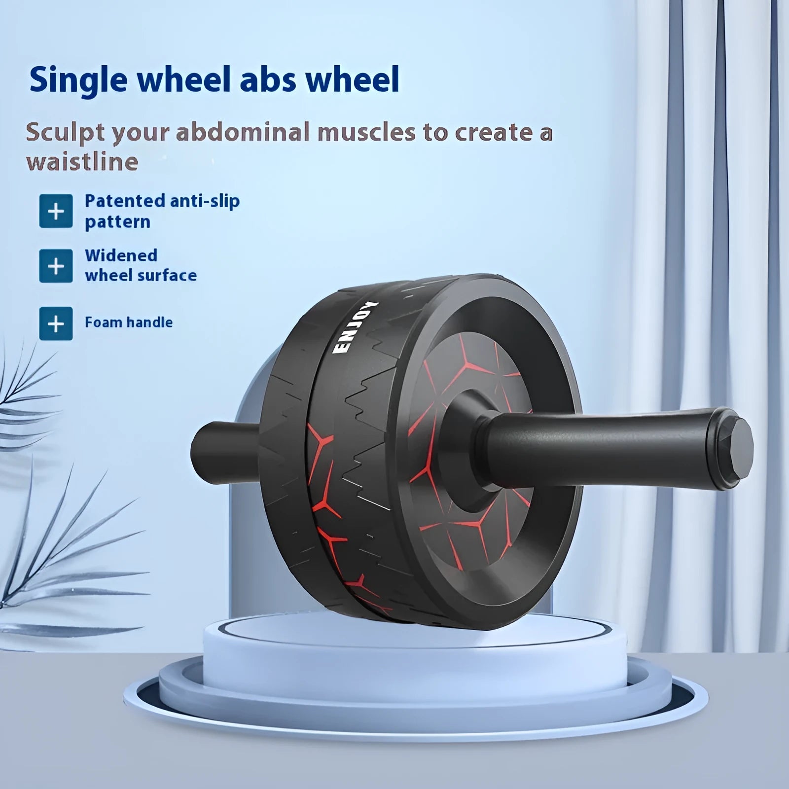 Abdominal wheel fitness equipment in flame red colour for core workouts and belly shaping exercises