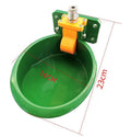 Green plastic automatic drinking bowl for sheep farm use with water-saving nozzle
