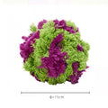 Purple plush dog chew ball approximately 15cm in diameter for teething relief and interactive play