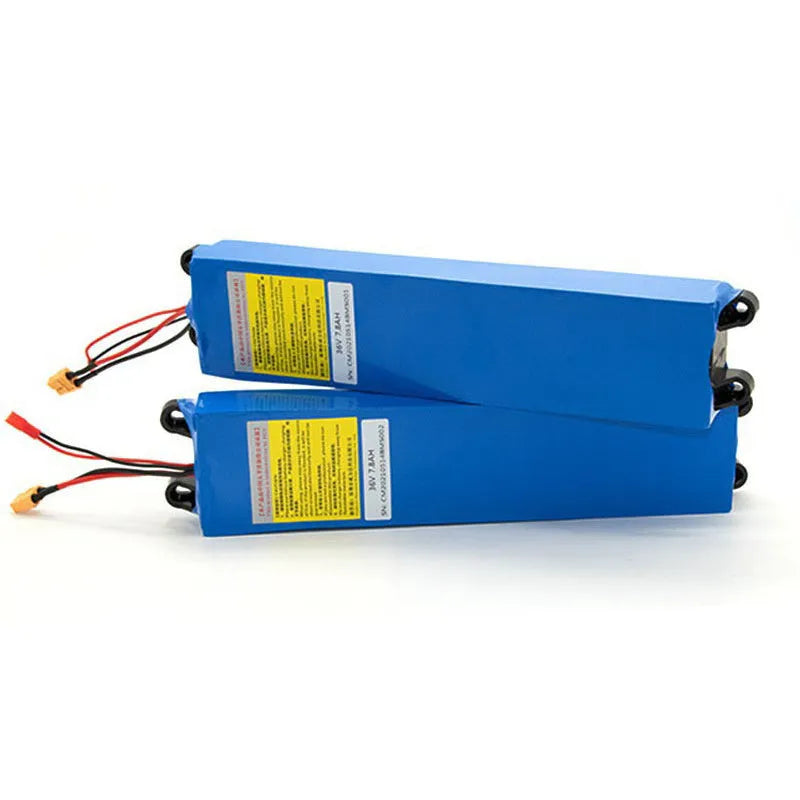 36 volt lithium ion battery pack for an electric scooter with capacity options shown.