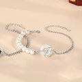 925 sterling silver couple's bracelet with a peace buckle and snake design in New Chinese style.