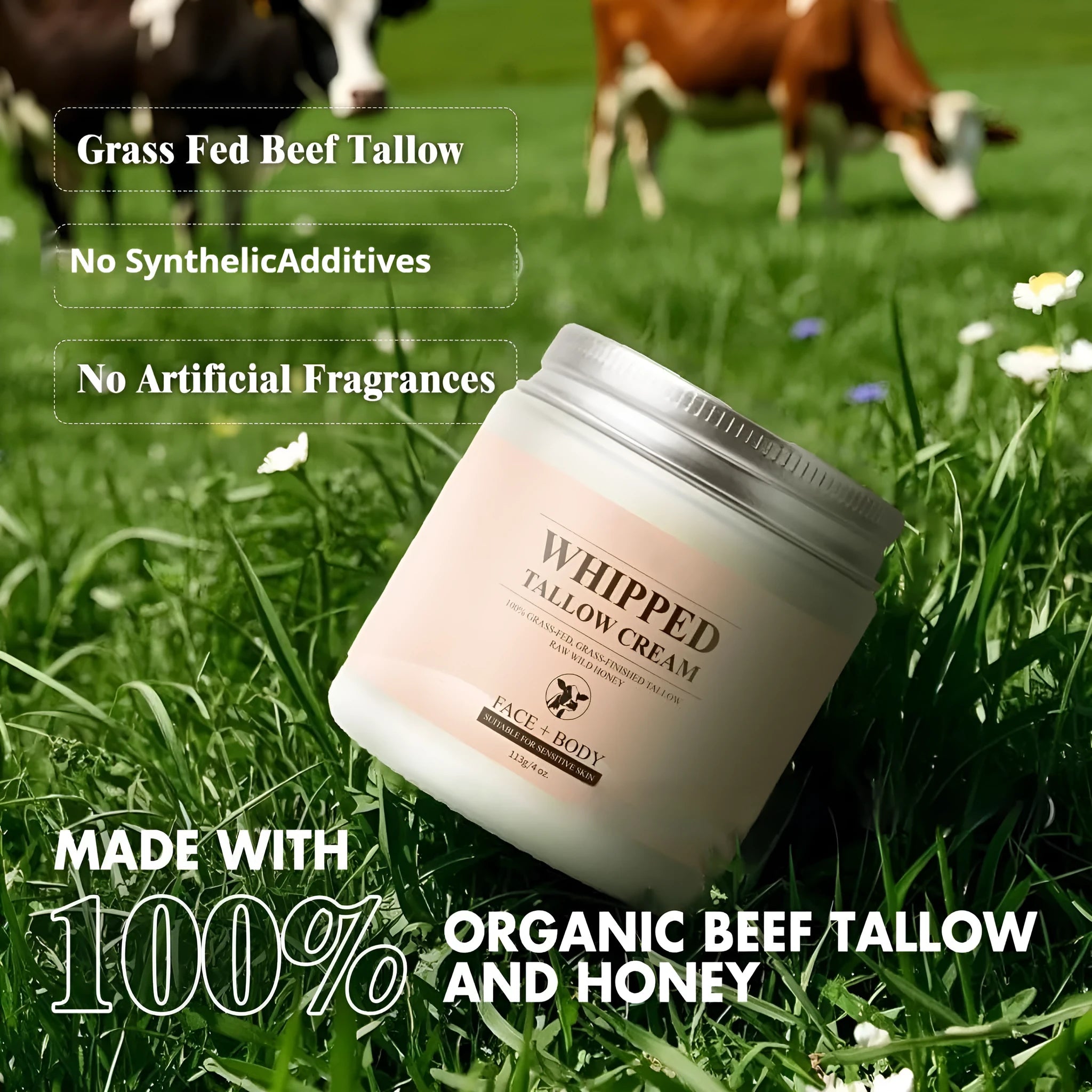 Butter cream facial moisturiser jar with 113g content for dry skin relief