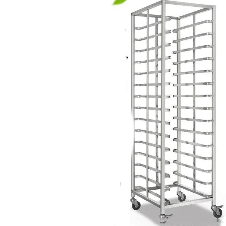 Six-layer stainless steel baking tray rack with locking mechanism, frame size 40x60cm.