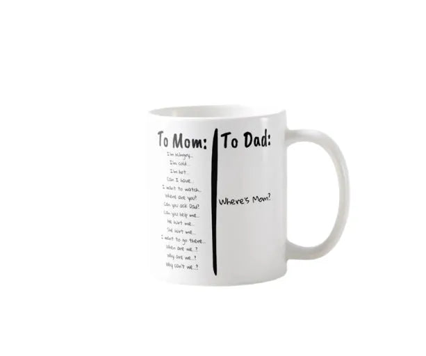 Mother's funny ceramic mug with single-sided pattern, 350ml capacity, high temperature resistant