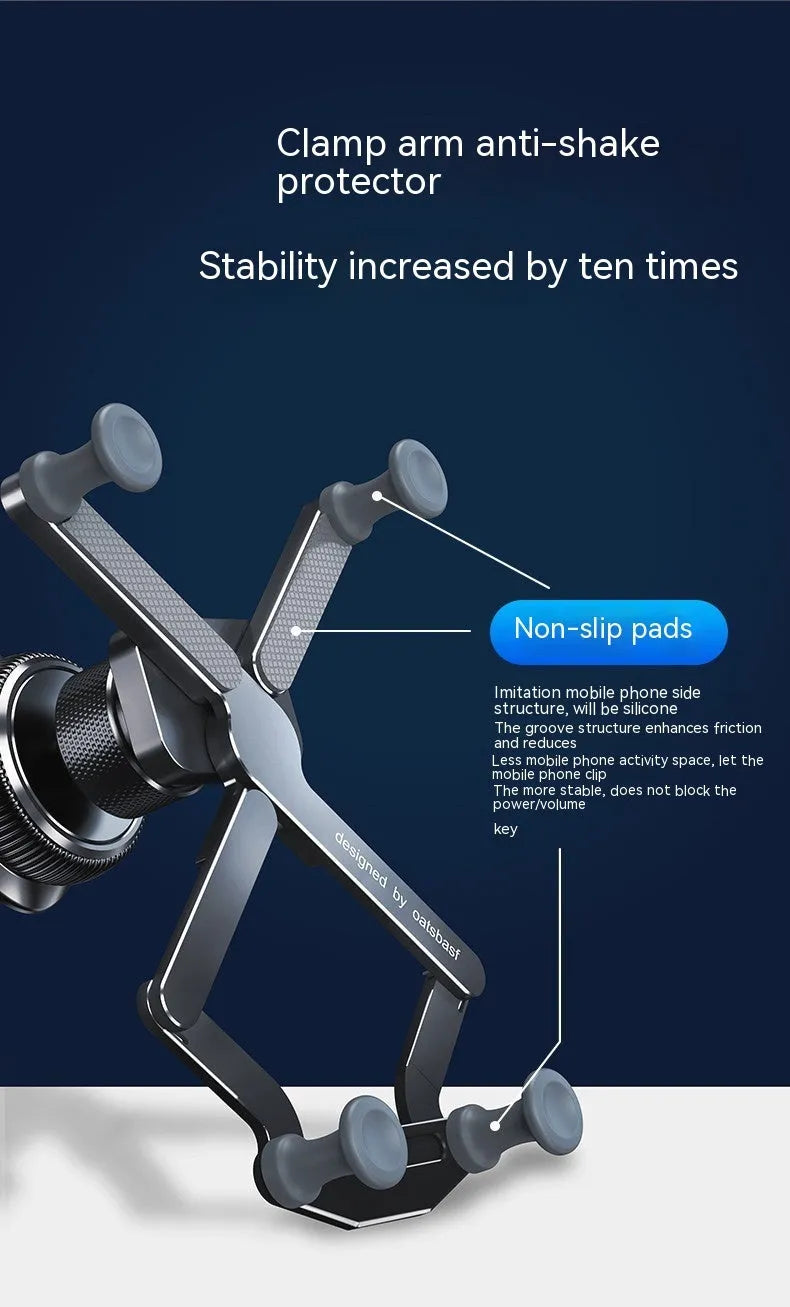 Invisible alloy car mobile phone holder for air vent mounting with snap-on installation
