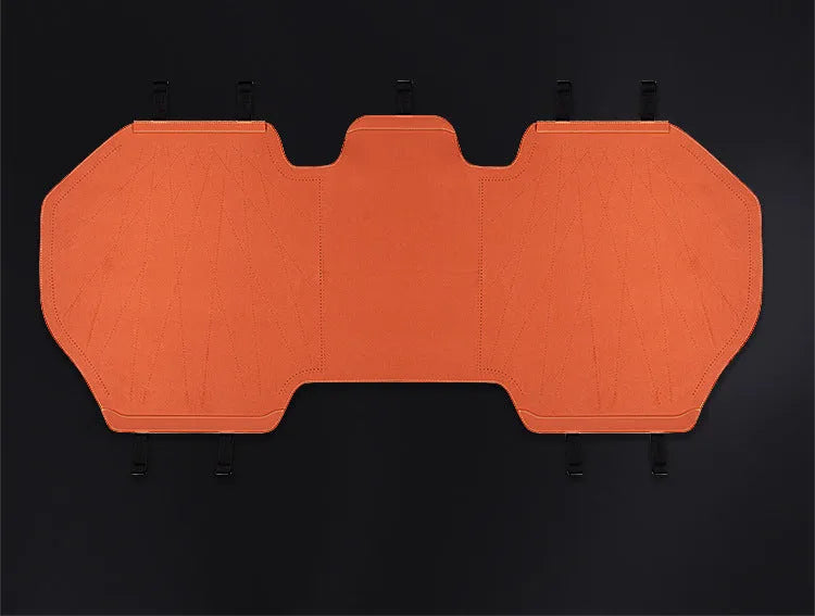 Tailored leather ultra thin car seat cover in Hermes orange colour with gradient hole pattern