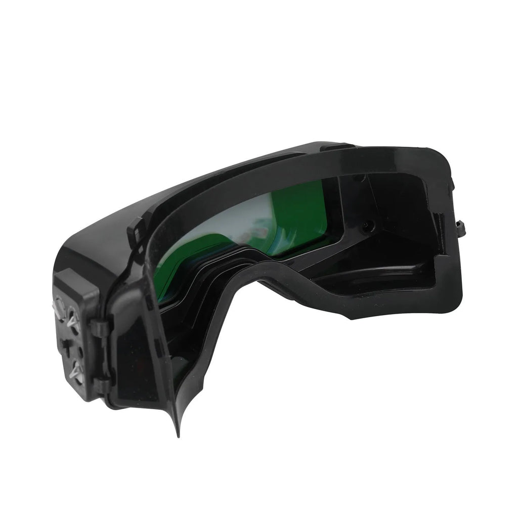 Black automatic changing light welding mask with large viewing window for arc welding protection